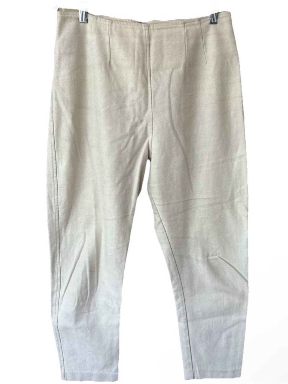 Town Clothes Cream High Rise Tapered Ankle Pants Minimalist Trousers